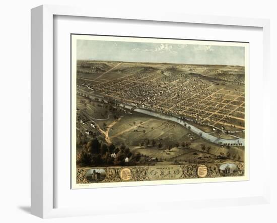 Peru, Indiana - Panoramic Map-Lantern Press-Framed Art Print