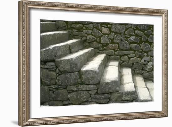 Peru, Machu Picchu, Stairs-John Ford-Framed Photographic Print