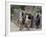 Peru, Native Indian Women Lead their Llamas Past the Ruins of Saqsaywaman-Nigel Pavitt-Framed Photographic Print