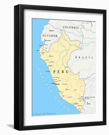 Peru Political Map-Peter Hermes Furian-Framed Art Print