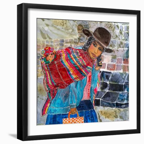 Peruana, Mamita and Jolly, Peru, 2023 (Dyes on Silk)-Hilary Simon-Framed Giclee Print