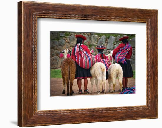 Peruvian Indios with Lamas-null-Framed Art Print