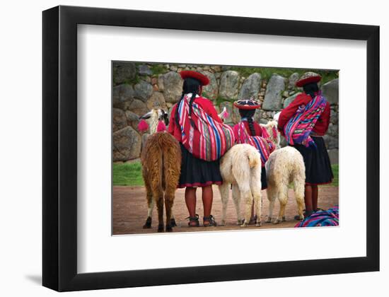 Peruvian Indios with Lamas-null-Framed Art Print