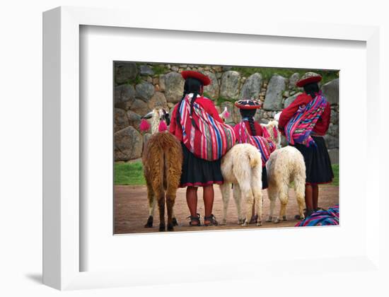 Peruvian Indios with Lamas-null-Framed Art Print