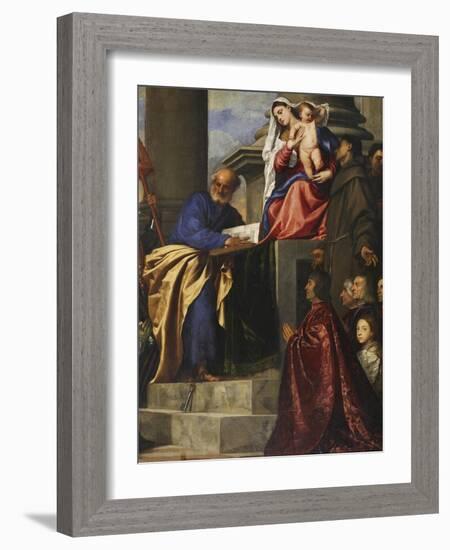 Pesaro Madonna (Pala Pesaro)-Titian (Tiziano Vecelli)-Framed Giclee Print