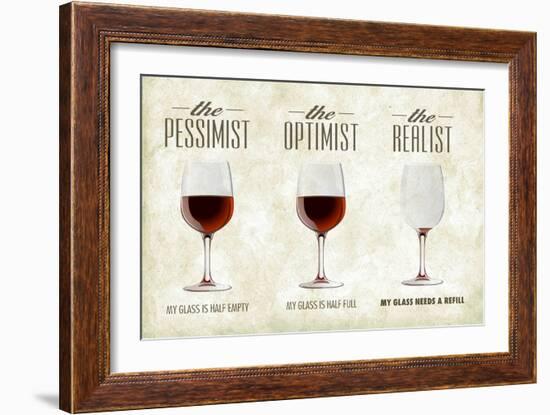 Pessimist Optimist Realist-Lantern Press-Framed Premium Giclee Print