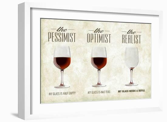 Pessimist Optimist Realist-Lantern Press-Framed Premium Giclee Print