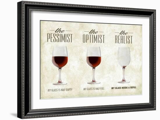 Pessimist Optimist Realist-Lantern Press-Framed Art Print