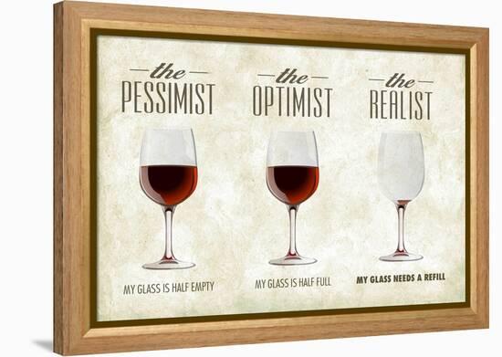 Pessimist Optimist Realist-Lantern Press-Framed Stretched Canvas