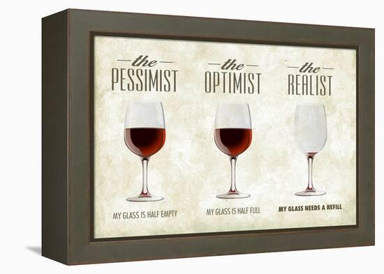 Pessimist Optimist Realist-Lantern Press-Framed Stretched Canvas