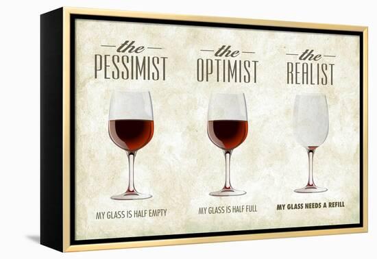 Pessimist Optimist Realist-Lantern Press-Framed Stretched Canvas