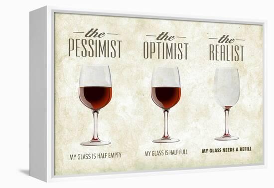 Pessimist Optimist Realist-Lantern Press-Framed Stretched Canvas