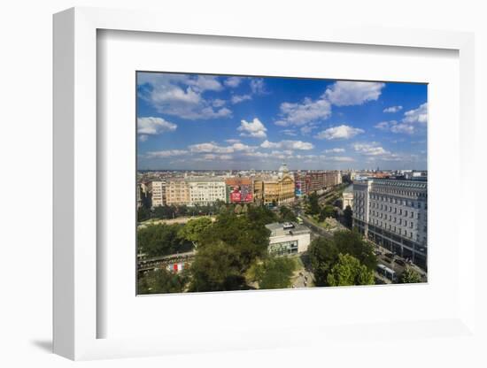 Pest, Belvaros, St. Stephen's Basilica, Erzsebet Square and the Town from the Panoramic Wheel-Massimo Borchi-Framed Photographic Print