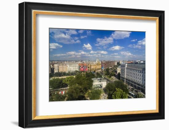 Pest, Belvaros, St. Stephen's Basilica, Erzsebet Square and the Town from the Panoramic Wheel-Massimo Borchi-Framed Photographic Print