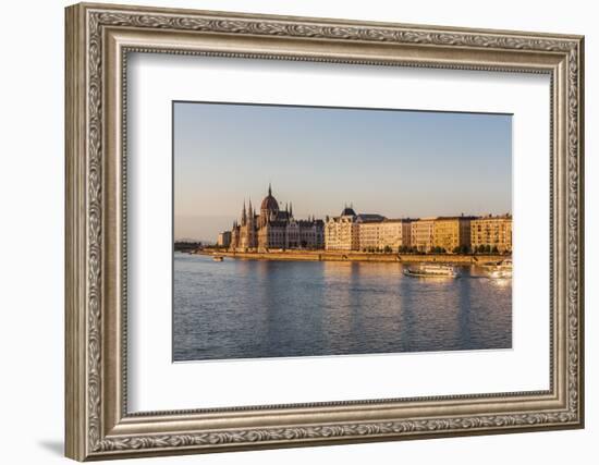 Pest, the River Danube and the Hungarian Parliament Building-Massimo Borchi-Framed Photographic Print