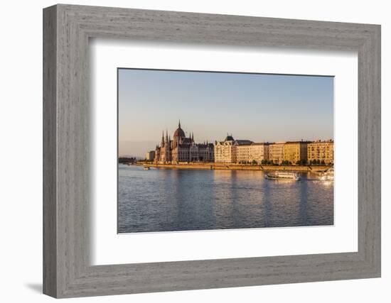 Pest, the River Danube and the Hungarian Parliament Building-Massimo Borchi-Framed Photographic Print