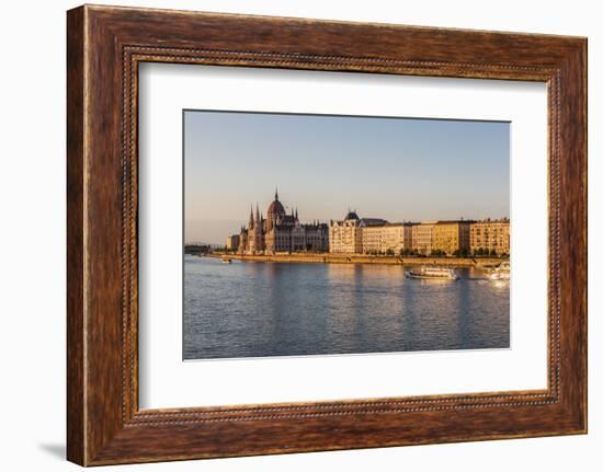 Pest, the River Danube and the Hungarian Parliament Building-Massimo Borchi-Framed Photographic Print