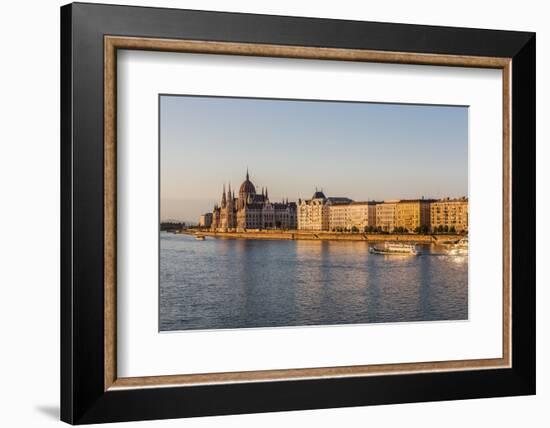 Pest, the River Danube and the Hungarian Parliament Building-Massimo Borchi-Framed Photographic Print