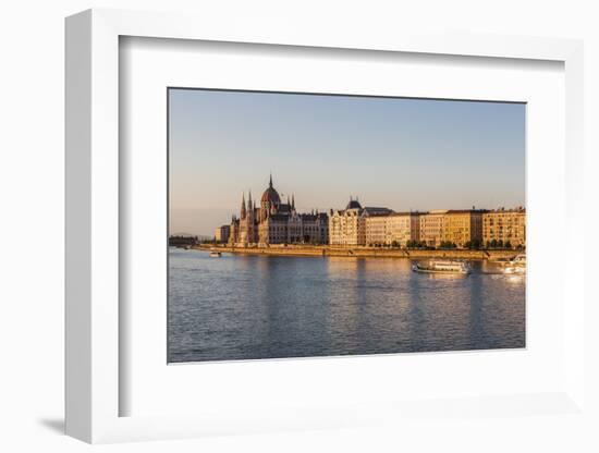 Pest, the River Danube and the Hungarian Parliament Building-Massimo Borchi-Framed Photographic Print