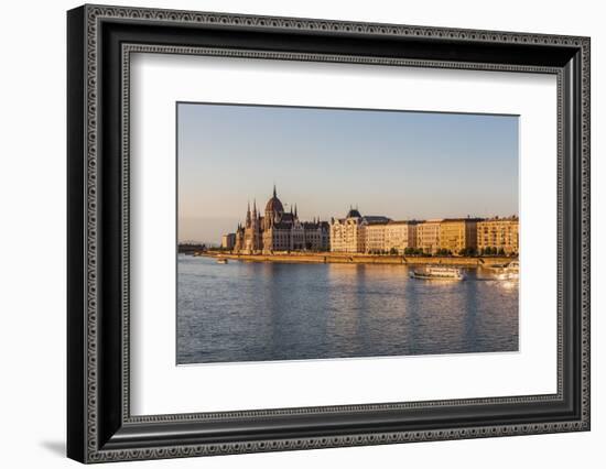 Pest, the River Danube and the Hungarian Parliament Building-Massimo Borchi-Framed Photographic Print