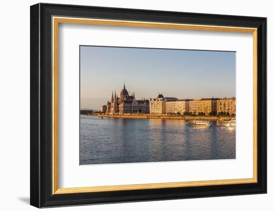 Pest, the River Danube and the Hungarian Parliament Building-Massimo Borchi-Framed Photographic Print