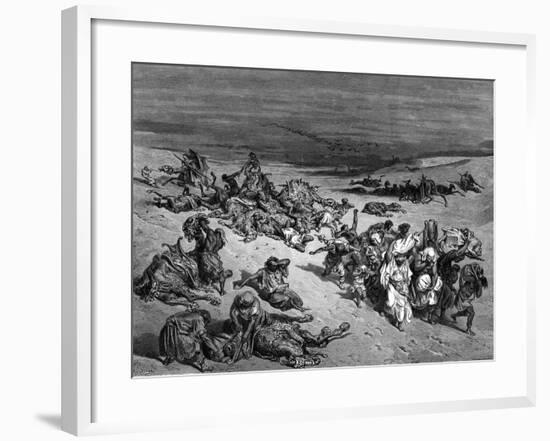 Pestilence, One of the Seven Plagues of Egypt, 1866-Gustave Doré-Framed Giclee Print