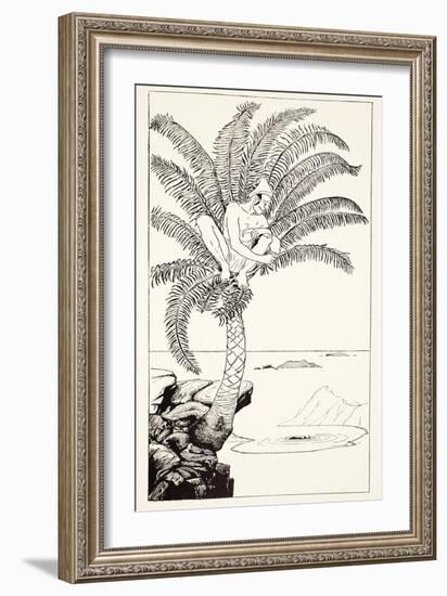 Pestonjee Bomonjee Sitting in His Palm-Tree and Watching the Rhinoceros Strorks Bathing-Rudyard Kipling-Framed Giclee Print