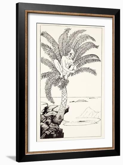 Pestonjee Bomonjee Sitting in His Palm-Tree and Watching the Rhinoceros Strorks Bathing-Rudyard Kipling-Framed Giclee Print