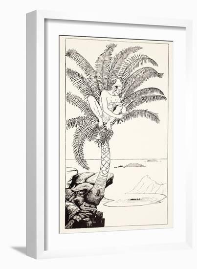 Pestonjee Bomonjee Sitting in His Palm-Tree and Watching the Rhinoceros Strorks Bathing-Rudyard Kipling-Framed Giclee Print