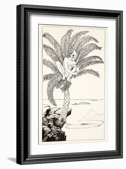 Pestonjee Bomonjee Sitting in His Palm-Tree and Watching the Rhinoceros Strorks Bathing-Rudyard Kipling-Framed Giclee Print