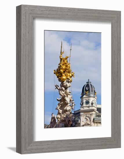 Pestsaule, (Plague Column) and Generali Building, Graben Street, Vienna, Austria, Europe-John Guidi-Framed Photographic Print