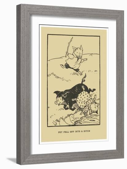 Pet Fell Off Into A Ditch-AEK-Framed Art Print