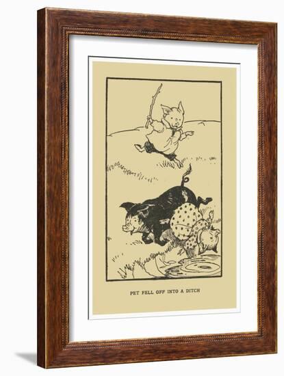 Pet Fell Off Into A Ditch-AEK-Framed Art Print