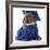 Pet Graduation - English Bulldog Wearing Graduate Costume-Willee Cole-Framed Photographic Print