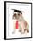 Pet Graduation - English Bulldog Wearing Graduation Cap And Red Tie-Willee Cole-Framed Photographic Print