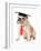 Pet Graduation - English Bulldog Wearing Graduation Cap And Red Tie-Willee Cole-Framed Photographic Print