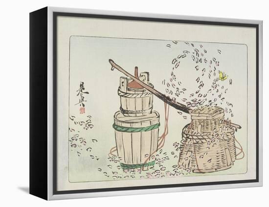 Petals Caught in a Twister-Shibata Zeshin-Framed Premier Image Canvas