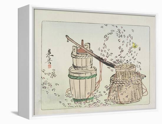 Petals Caught in a Twister-Shibata Zeshin-Framed Premier Image Canvas