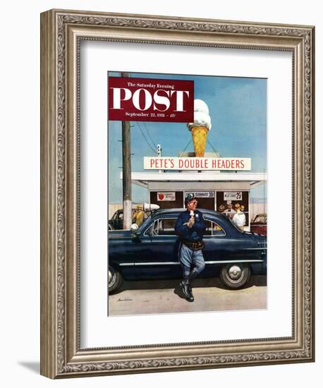 "Pete's Double Headers" Saturday Evening Post Cover, September 22, 1951-Stevan Dohanos-Framed Giclee Print