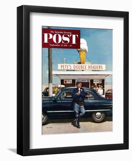 "Pete's Double Headers" Saturday Evening Post Cover, September 22, 1951-Stevan Dohanos-Framed Giclee Print