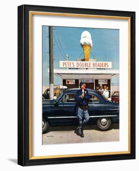 "Pete's Double Headers", September 22, 1951-Stevan Dohanos-Framed Giclee Print