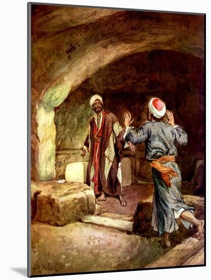 Peter and John hurry to the empty tomb - Bible-William Brassey Hole-Mounted Giclee Print