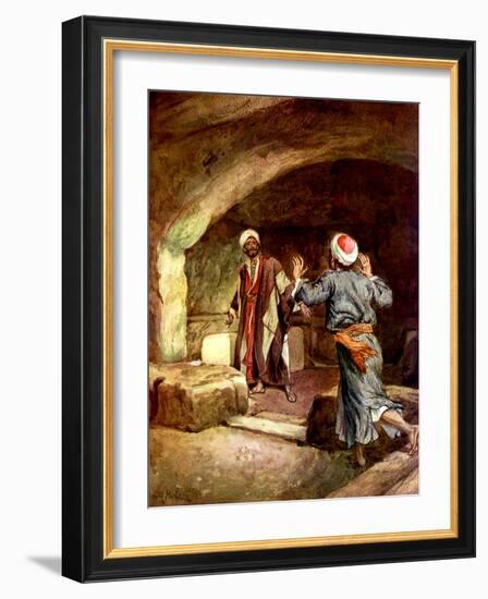 Peter and John hurry to the empty tomb - Bible-William Brassey Hole-Framed Giclee Print