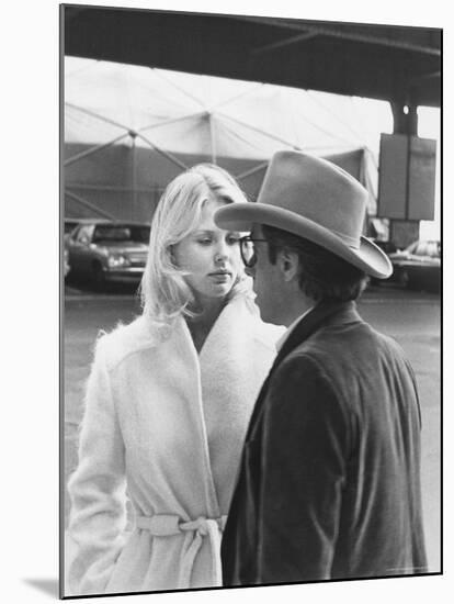 Peter Bogdanovich Speaking to Girlfriend, Former Playboy Playmate and Actress Dorothy Stratten-David Mcgough-Mounted Premium Photographic Print