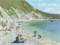 Playing Fetch, Lulworth Cove, 2014-Peter Brown-Giclee Print