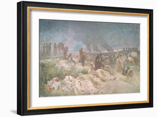 Peter Chelcicky (C.1390-C.1460) at Vodnany, from the 'Slav Epic', 1918-Alphonse Mucha-Framed Giclee Print