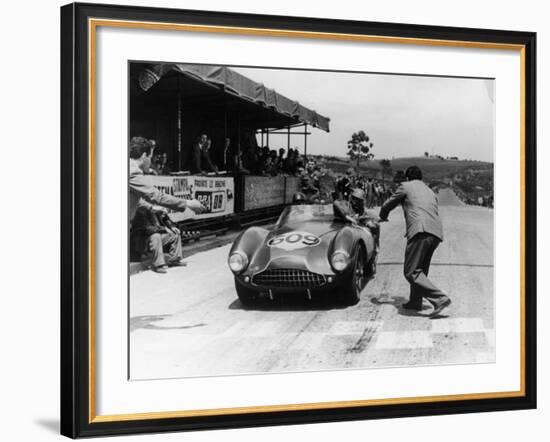 Peter Collins at the Wheel of an Aston Martin-null-Framed Photographic Print