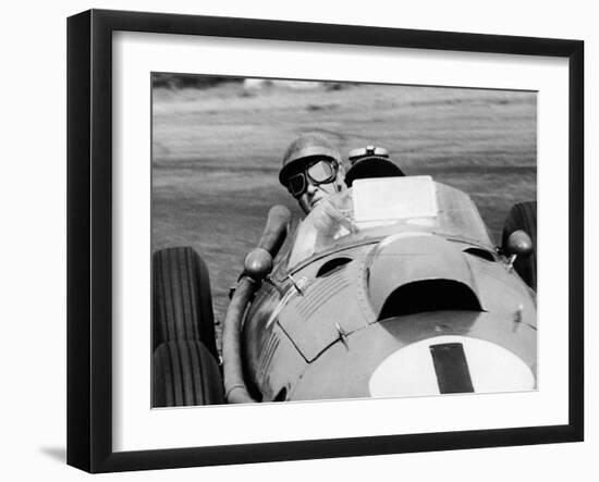 Peter Collins in a Ferrari-null-Framed Photographic Print