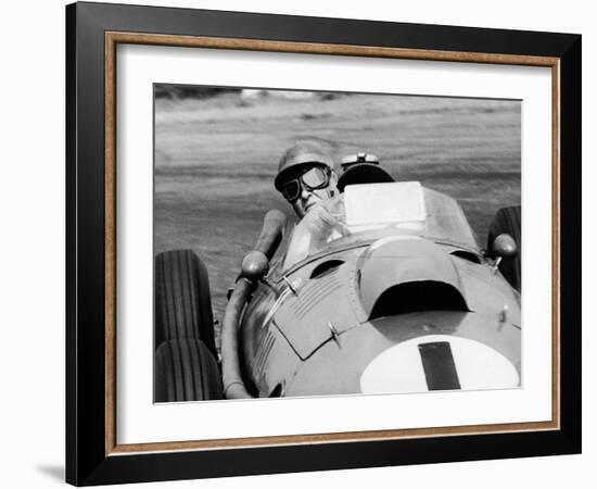 Peter Collins in a Ferrari-null-Framed Photographic Print