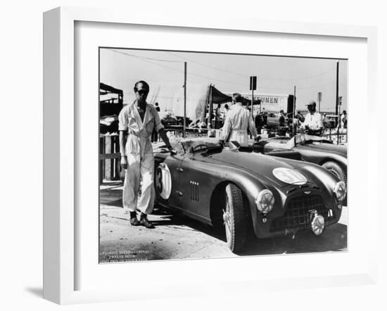 Peter Collins with an Aston Martin, Sebring, Florida, USA, 1950S-null-Framed Photographic Print